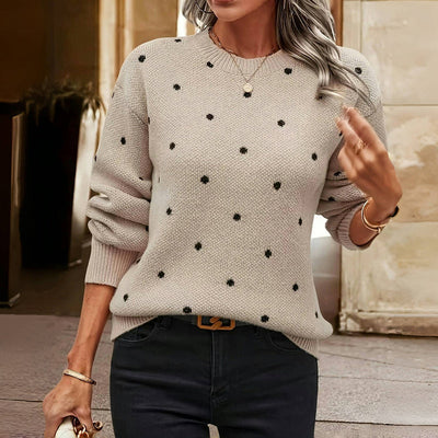 NINA™ - POLKA DOT KNITTED SWEATER