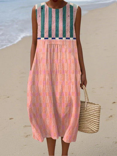 Lily™ Striped Pastel Midi Dress