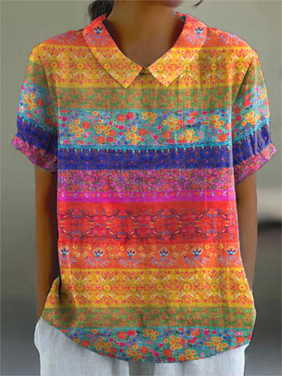 Maya | Floral Stripe Shirt